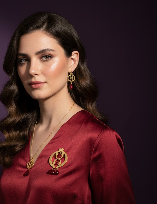 Pomegranate Gold Earrings