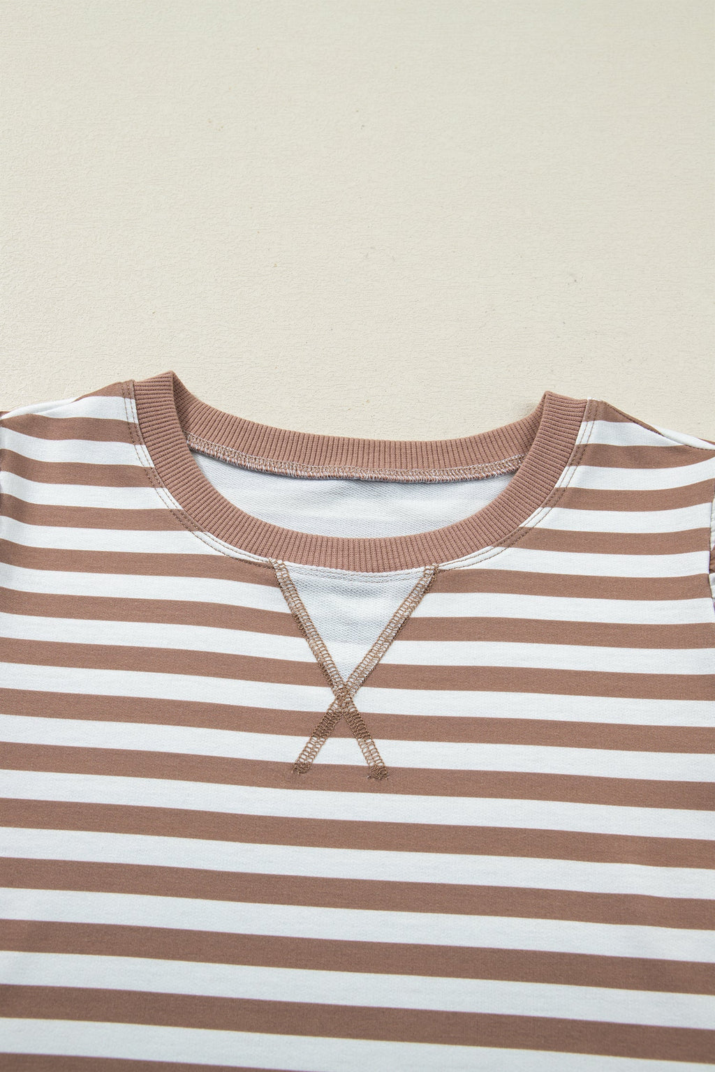 Stripe Short Bubble Sleeve T-Shirt
