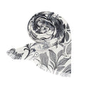 Elegant floral print lightweight fashion scarf draped over a shoulder, perfect for spring outfits.