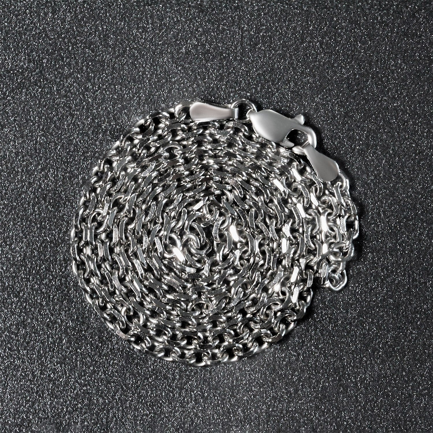 14k White Gold Diamond Cut Cable Link Chain (2.90 mm)