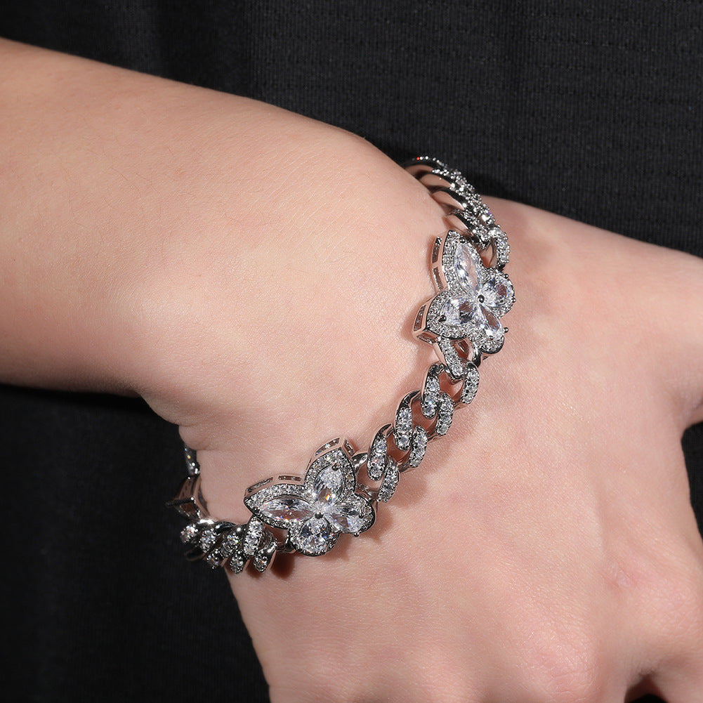 High-End Cuban Link Chain Necklace & Bracelet in Gold and Silver