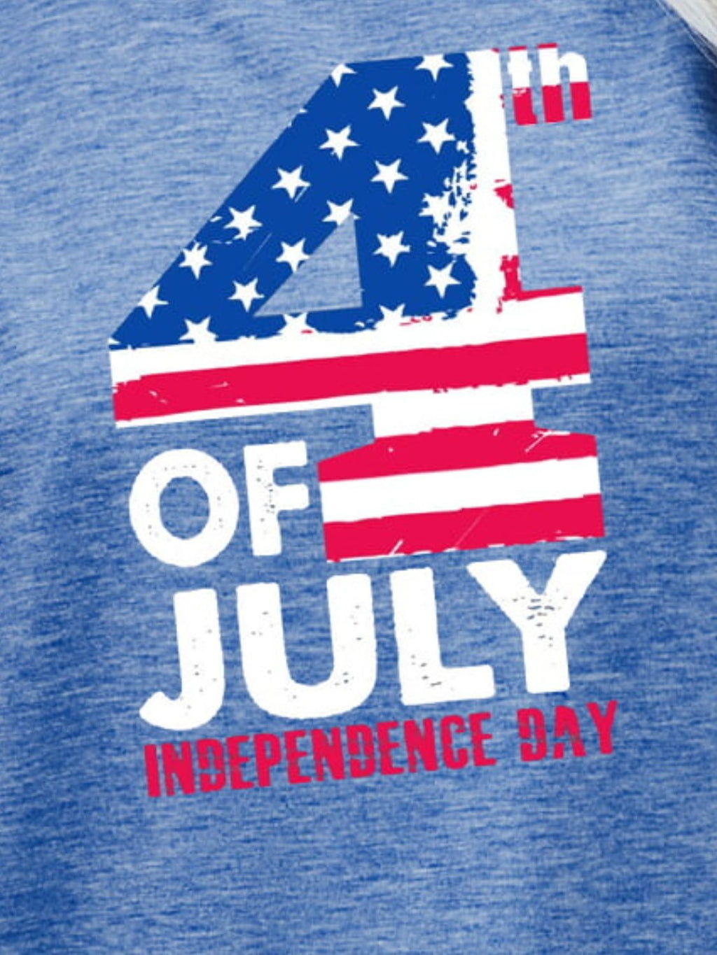 Blue USA Independence Day Graphic Tee for Women - Image 3