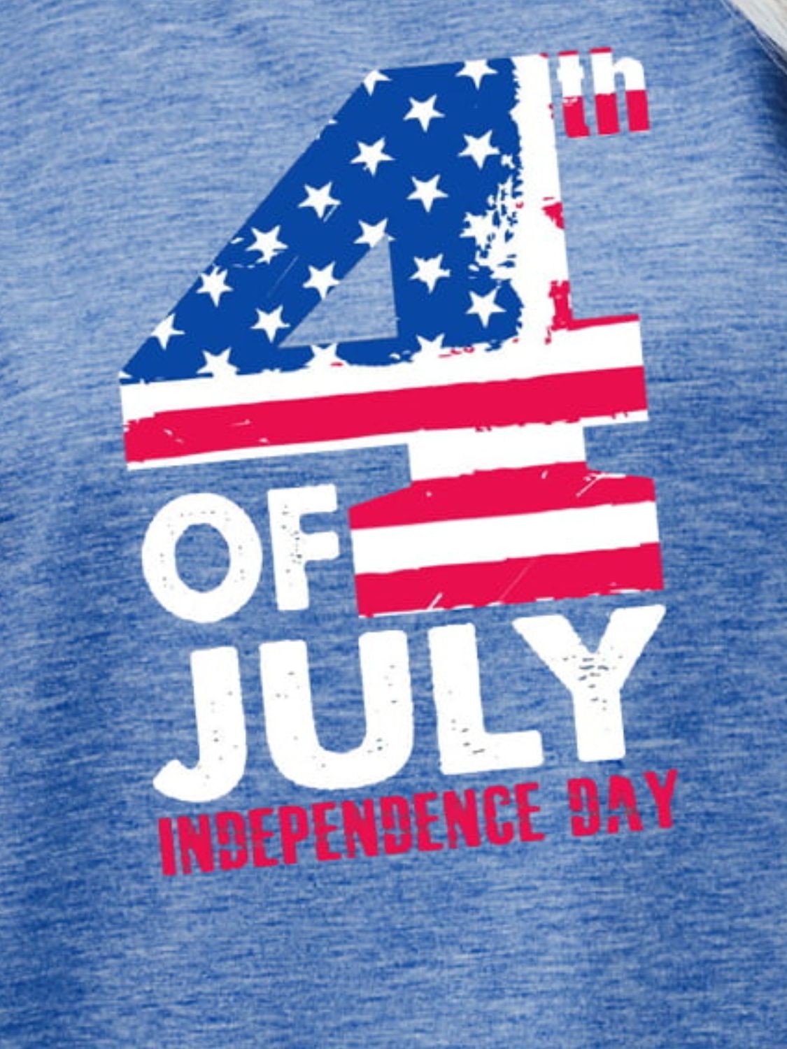 Blue USA Independence Day Graphic Tee for Women - Image 3
