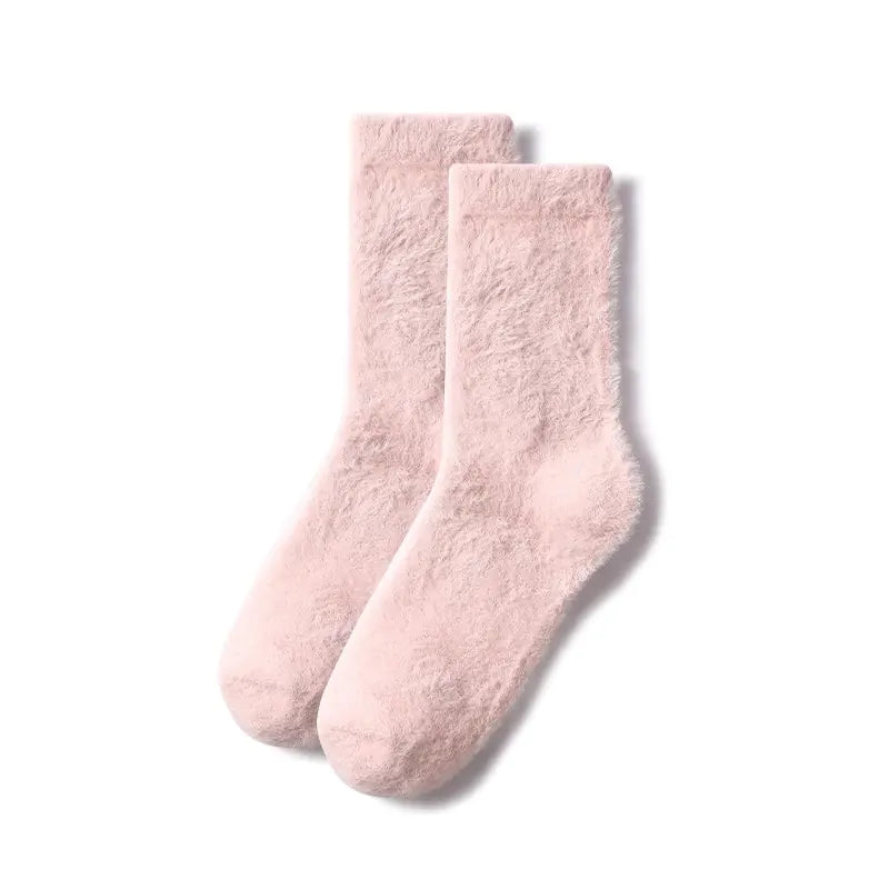 Mink Fur Thick Fleece-lined Mid-calf Length Socks
