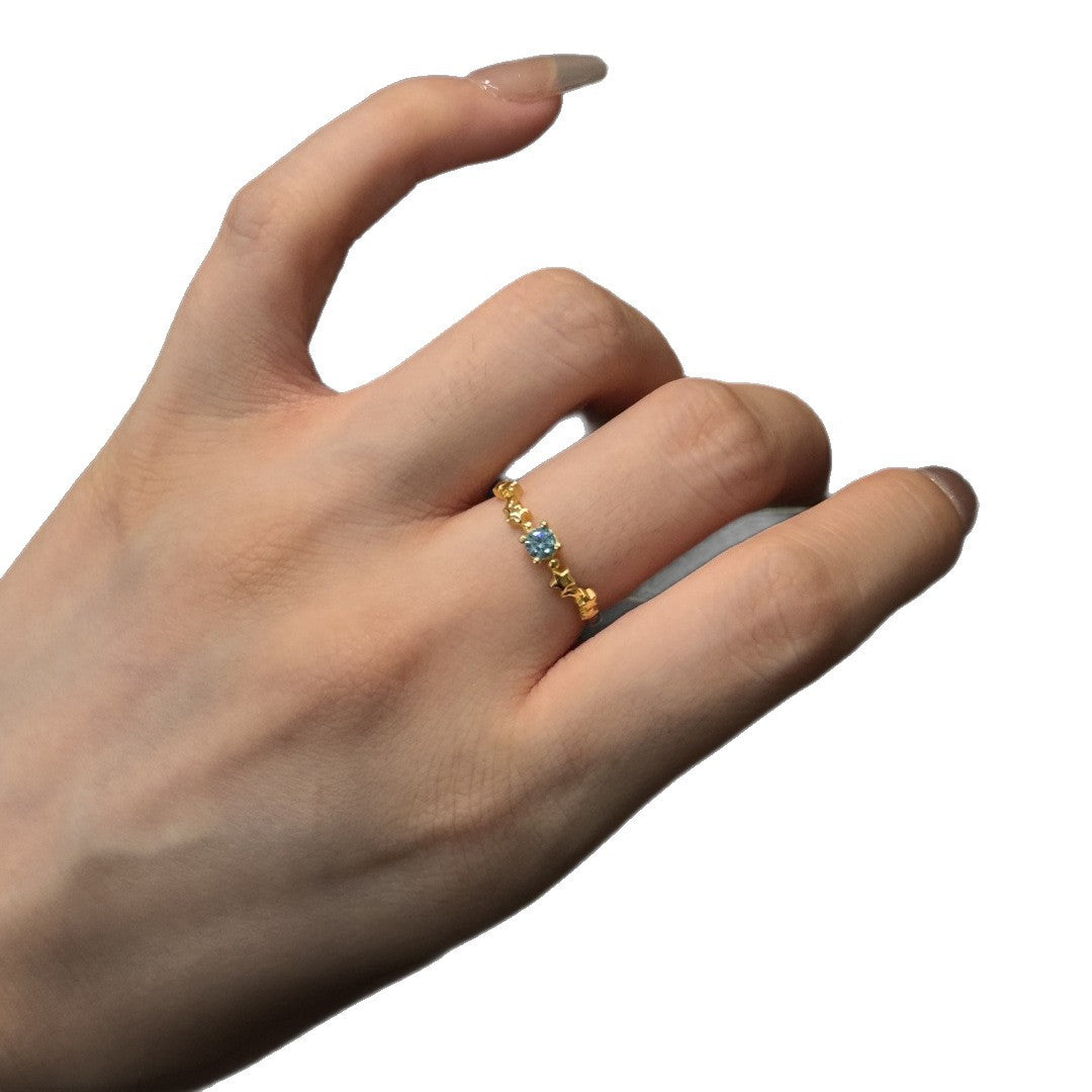 Fashionable Casual Womens Ring Inlaid With Zircon