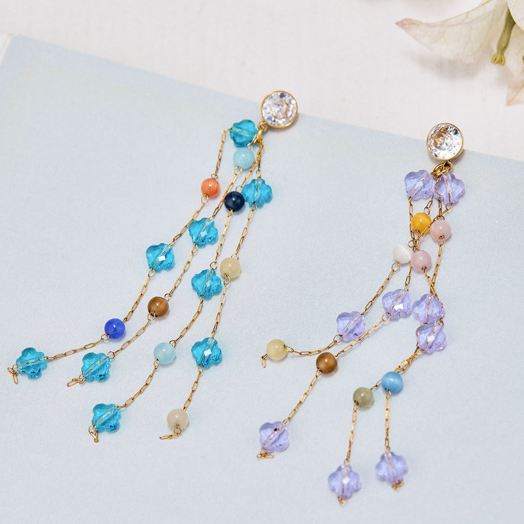 Geometric Natural Crystal Zircon Earrings 18K Gold Plated Titanium Steel Fashion Women Ear Jewelry For Daily Dating Party Occasions