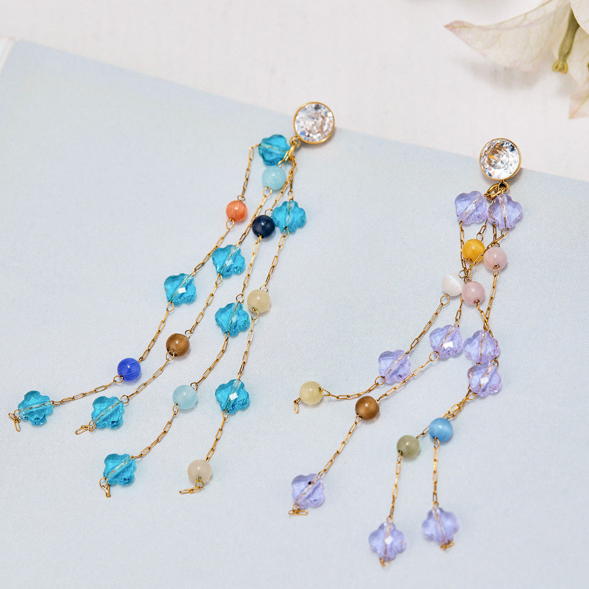 Geometric Natural Crystal Zircon Earrings 18K Gold Plated Titanium Steel Fashion Women Ear Jewelry For Daily Dating Party Occasions