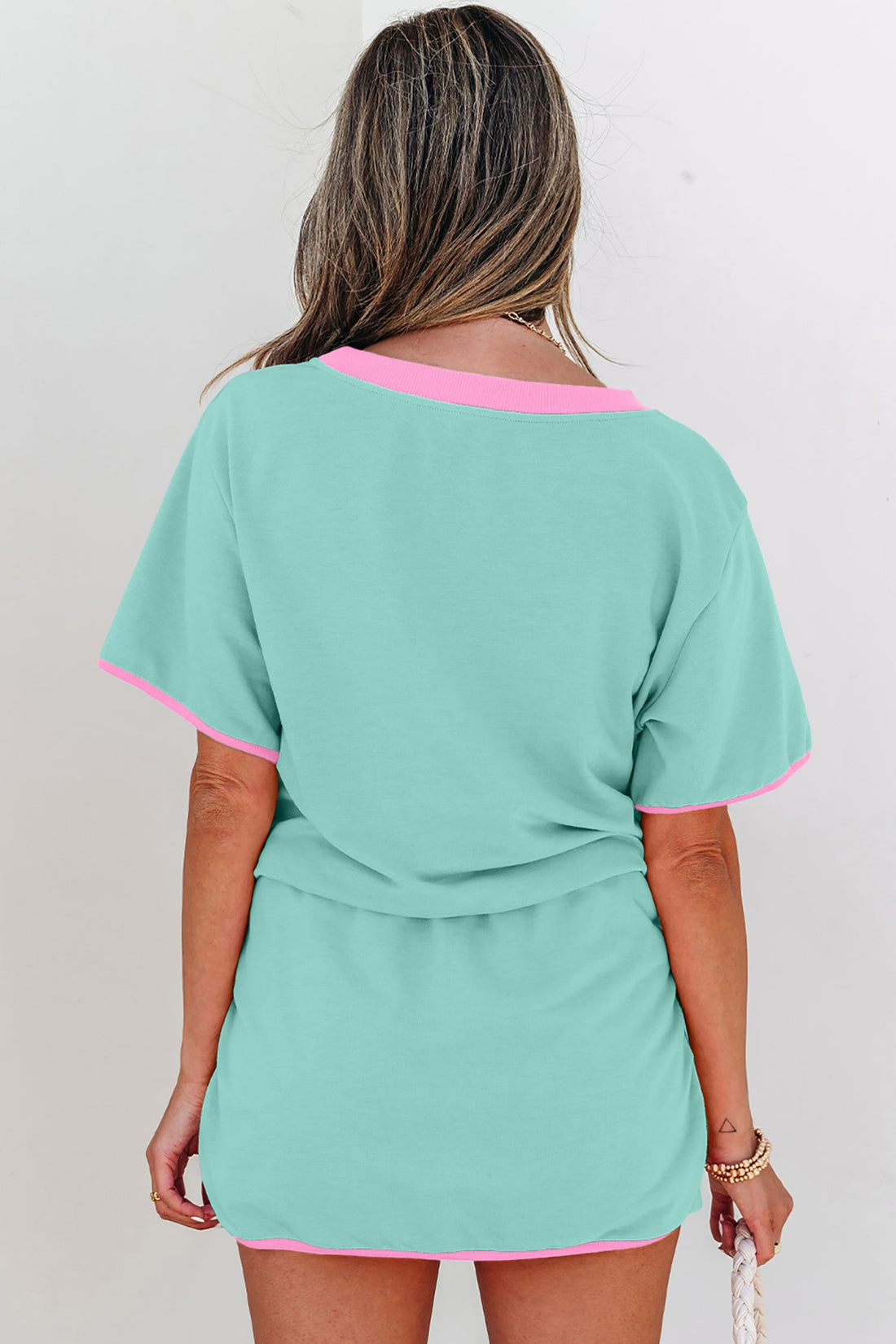 Hunter Drop Shoulder T-Shirt & Skort Set in Mint Green or Pink