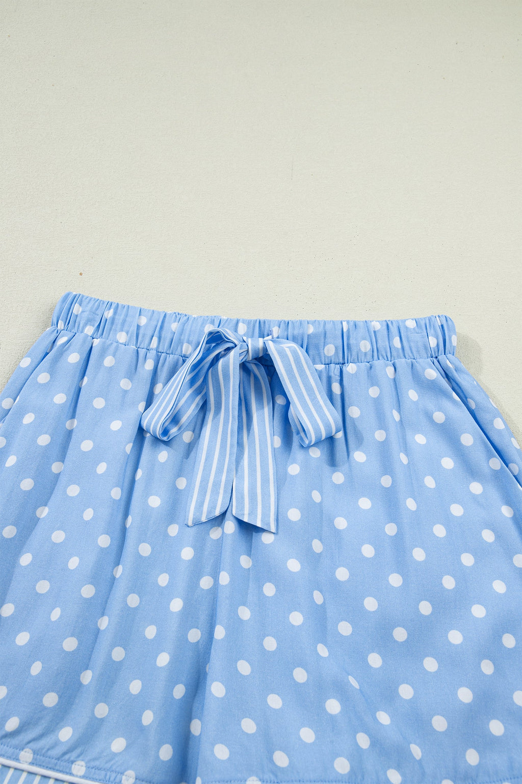 Ila Soft Short Pajama Set: Light Blue Polka Dot Cotton Loungewear