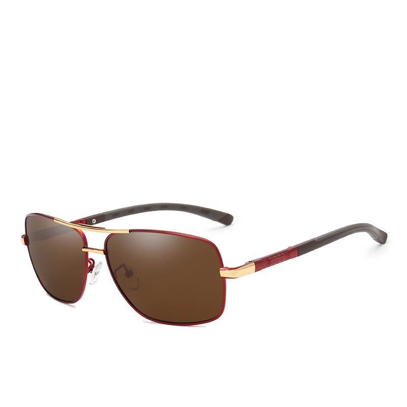 Men's Aluminum Magnesium Polarized Rectangular Sport Sunglasses
