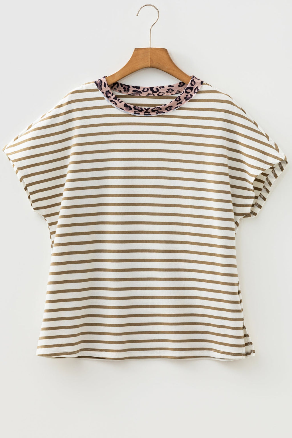 Camilla Loose Patchwork T-Shirt with Leopard Print Details