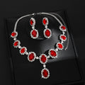 Autumn And Winter European And American Fashion Drop-Shaped Super Flash Elegant Set Chain Earrings Necklace Exaggerated Two-Piece Bridal Jewelry Wholesale
