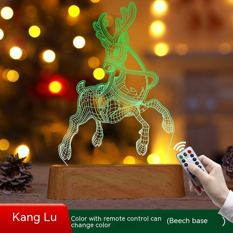 3D Acrylic LED Night Light Festive Holiday Home Decor Ornament