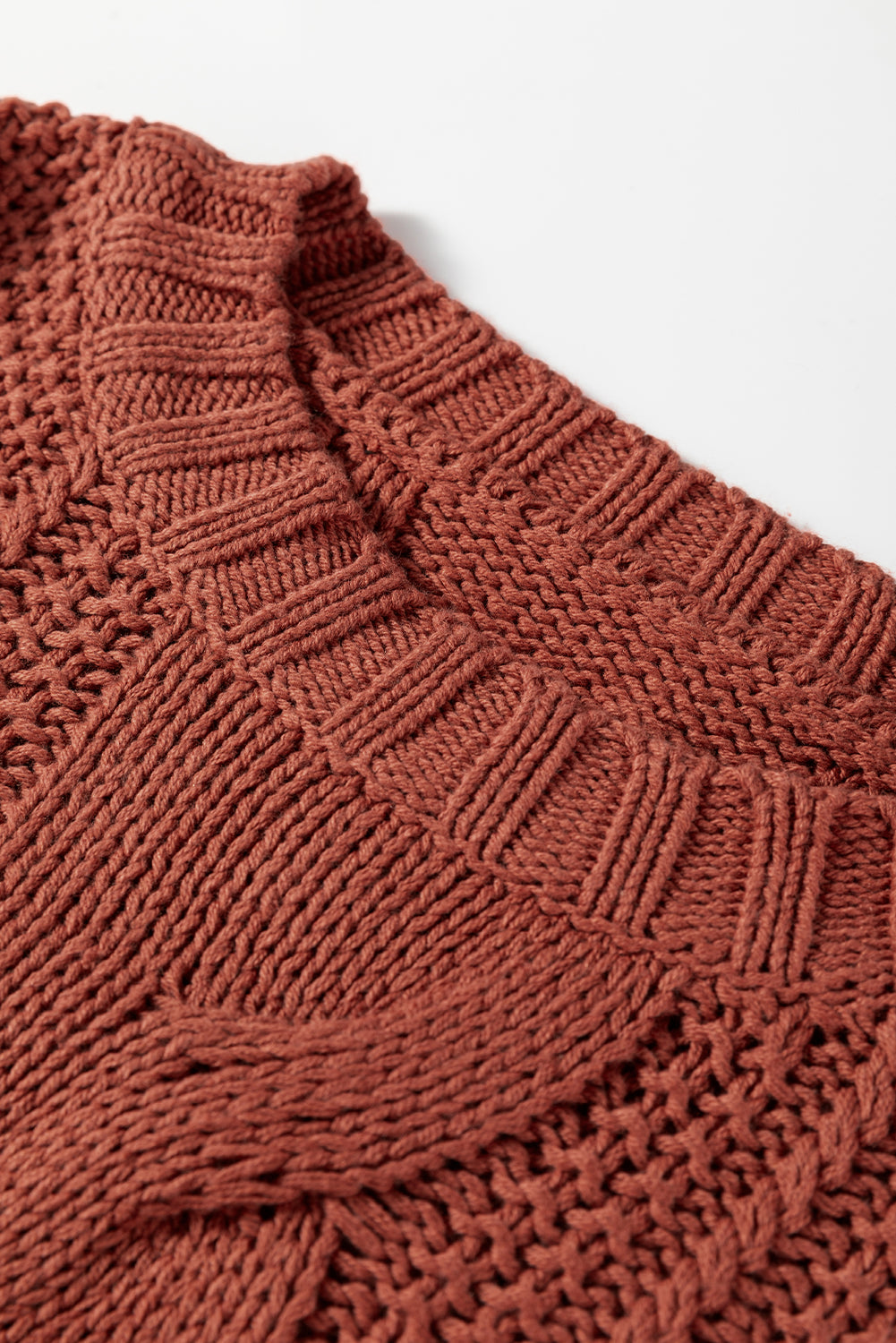 Willaira Slouchy Cable Knit Sweater in Burnt Orange - Image 8