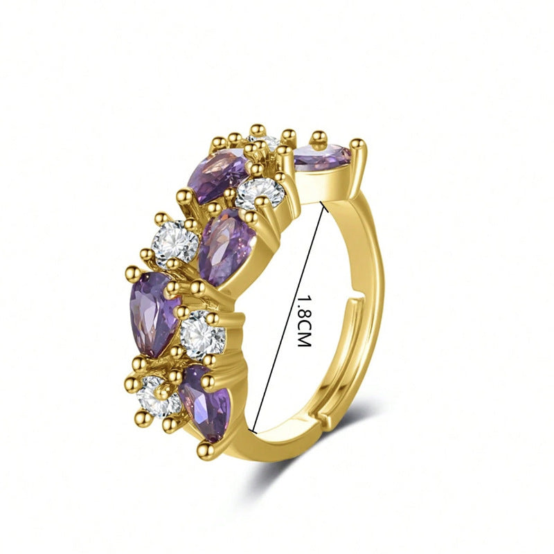 European And American Fashion Personality Bohemian Zircon Ring For Women, Versatile Street Style Jewelry, Direct Sales From The Manufacturer