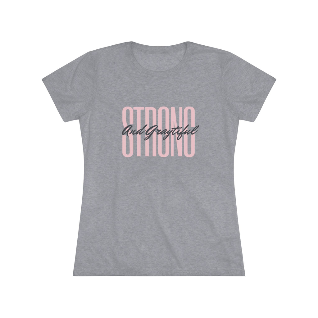 Women's Triblend Casual Minimalist T-Shirt in Gray, Pink, Black