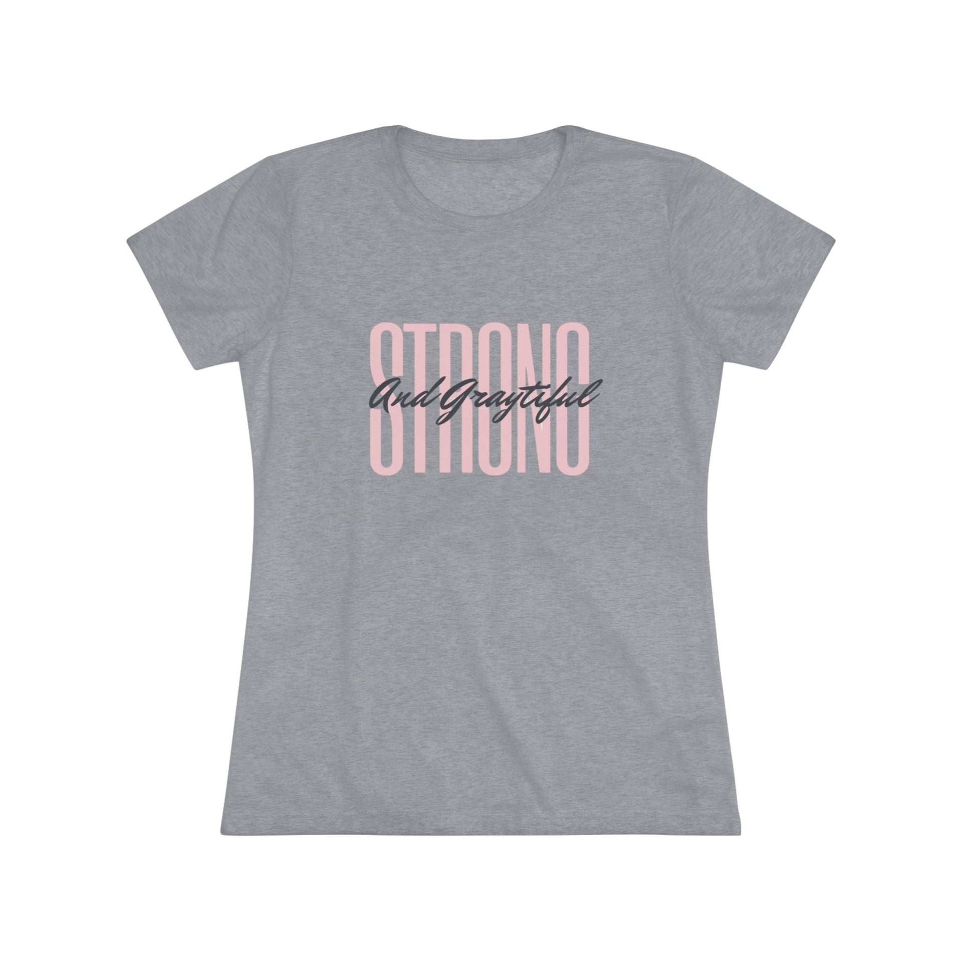 Women's Triblend Casual Minimalist T-Shirt in Gray, Pink, Black