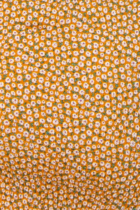 Yellow Ditsy Floral Smocked Long Sleeve Maternity Mini Dress - Image 7
