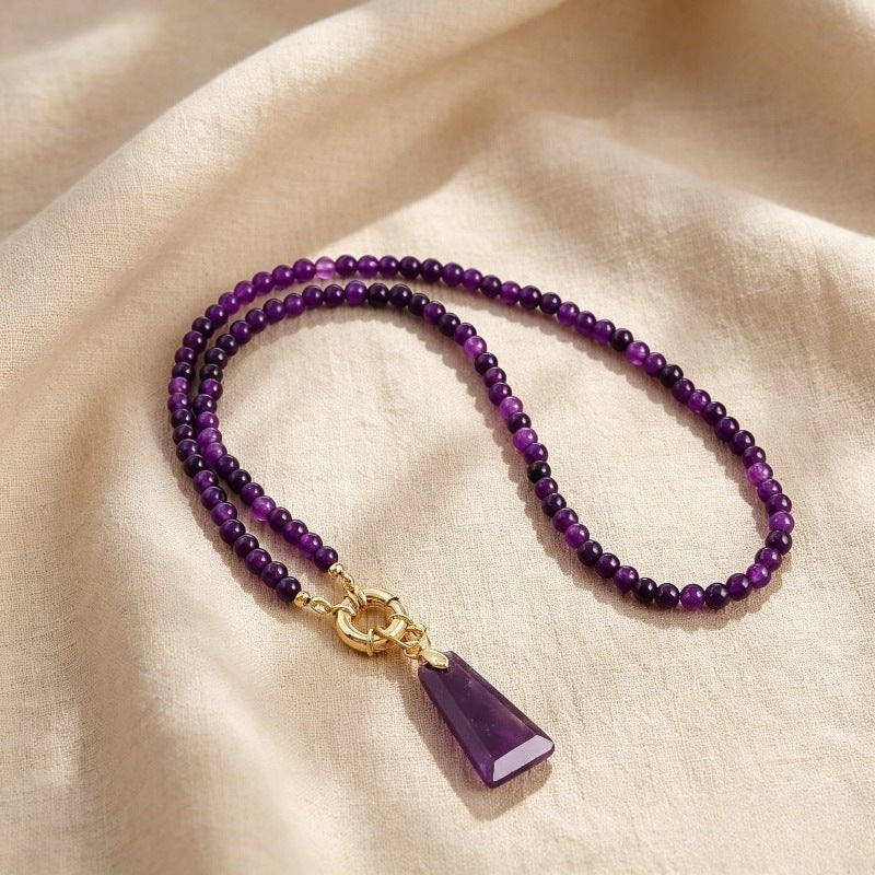 Adjustable Metal Clasp Womens Necklace Handmade Beaded