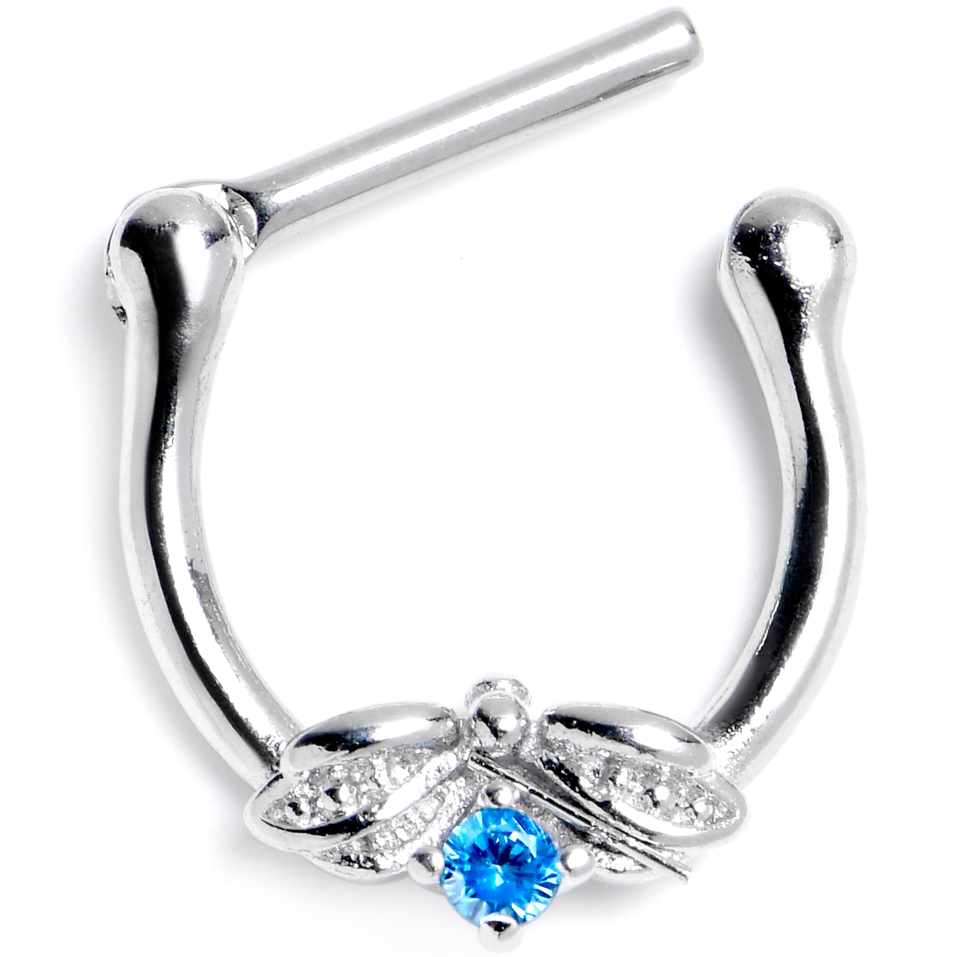 16G 5/16 Blue Gem Beauty Bug Insect Cartilage Clicker