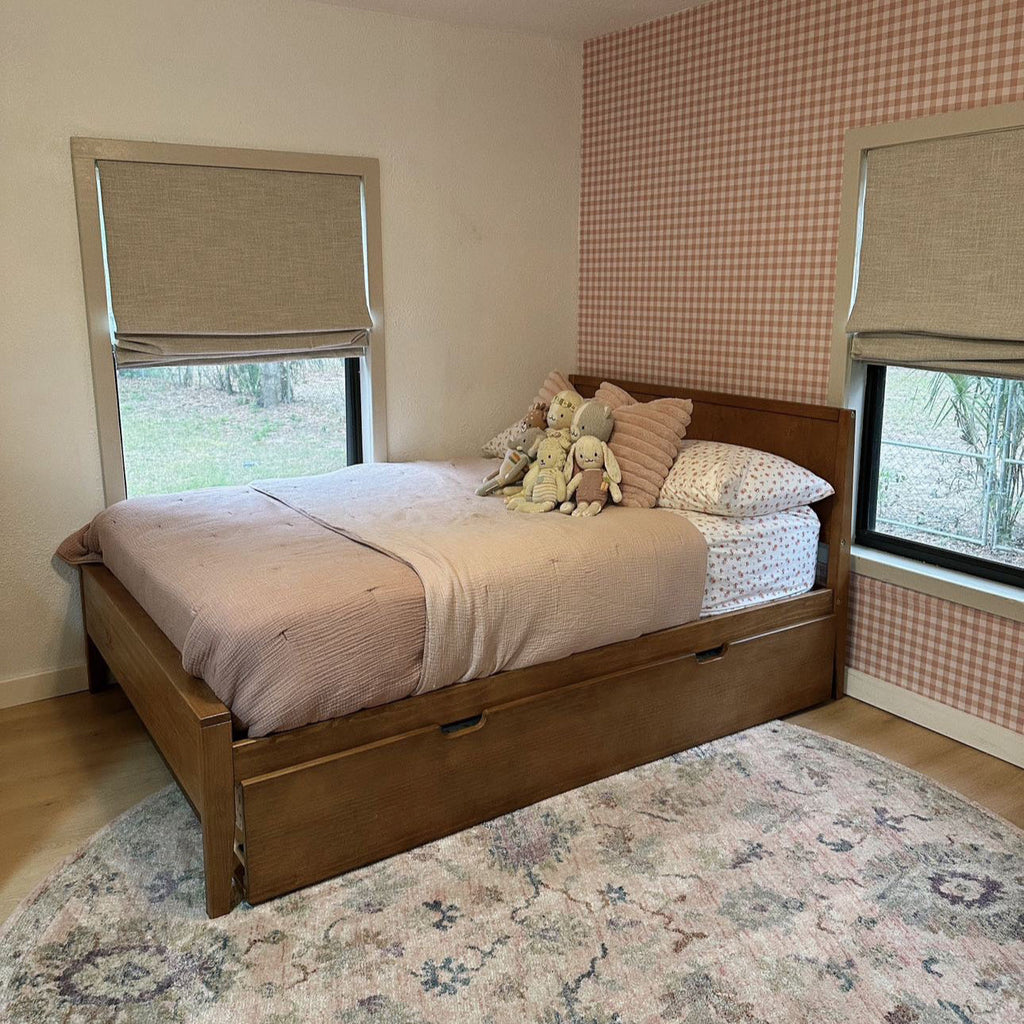 Emerson Wallpaper by Rose Lindo on a white wall