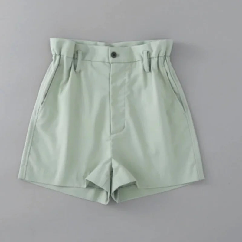 Women's High Waist Wide Leg Shorts with Included Belt - Image 5