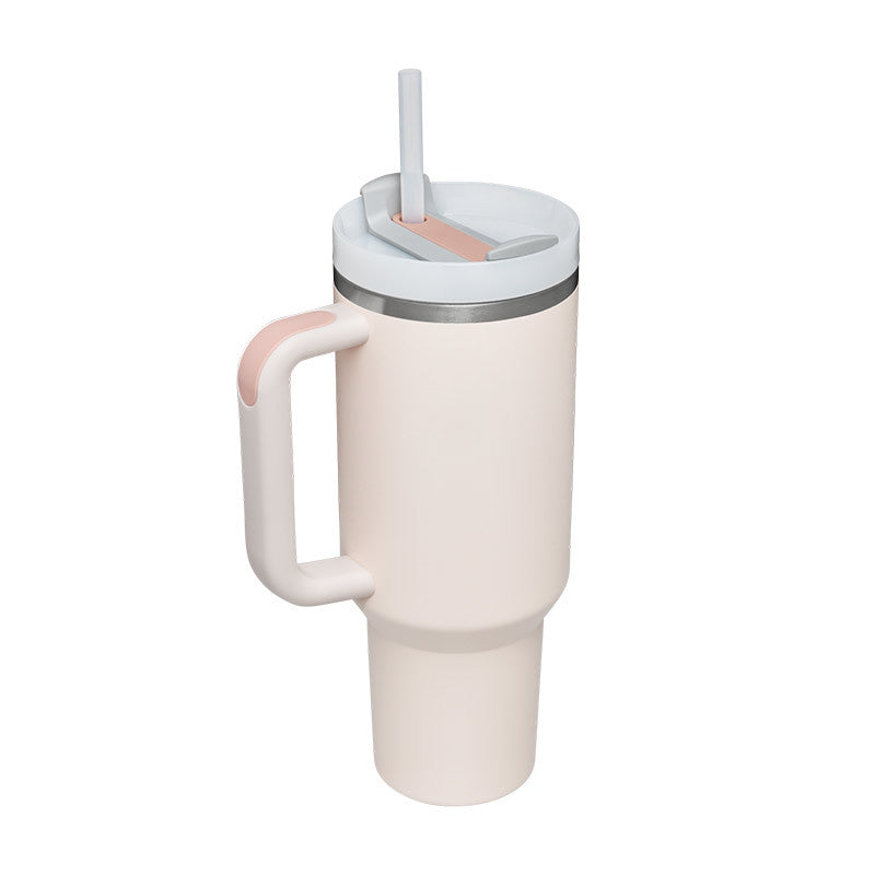 40 oz Stainless Steel Insulated Tumbler with Handle and Straw