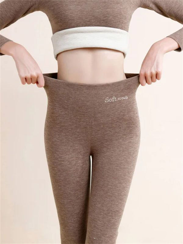 Women High-Waist Fleece-Lined Shark Leggings Sculpting Winter Pants - Image 8
