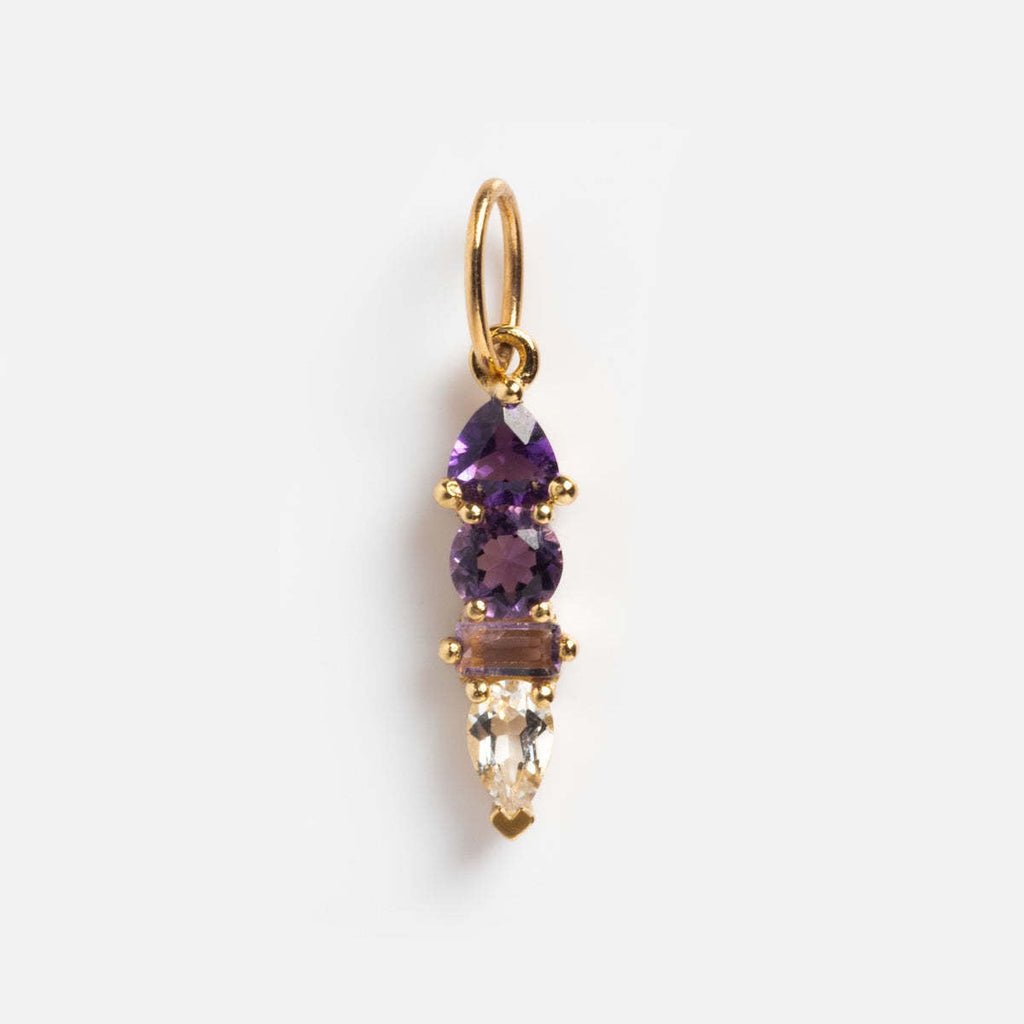 18K gold letters with birthstone design beautiful and dazzling necklace