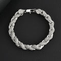 European And American Hip-Hop Mens Necklace 10mm Alloy Braided Chain With Diamonds