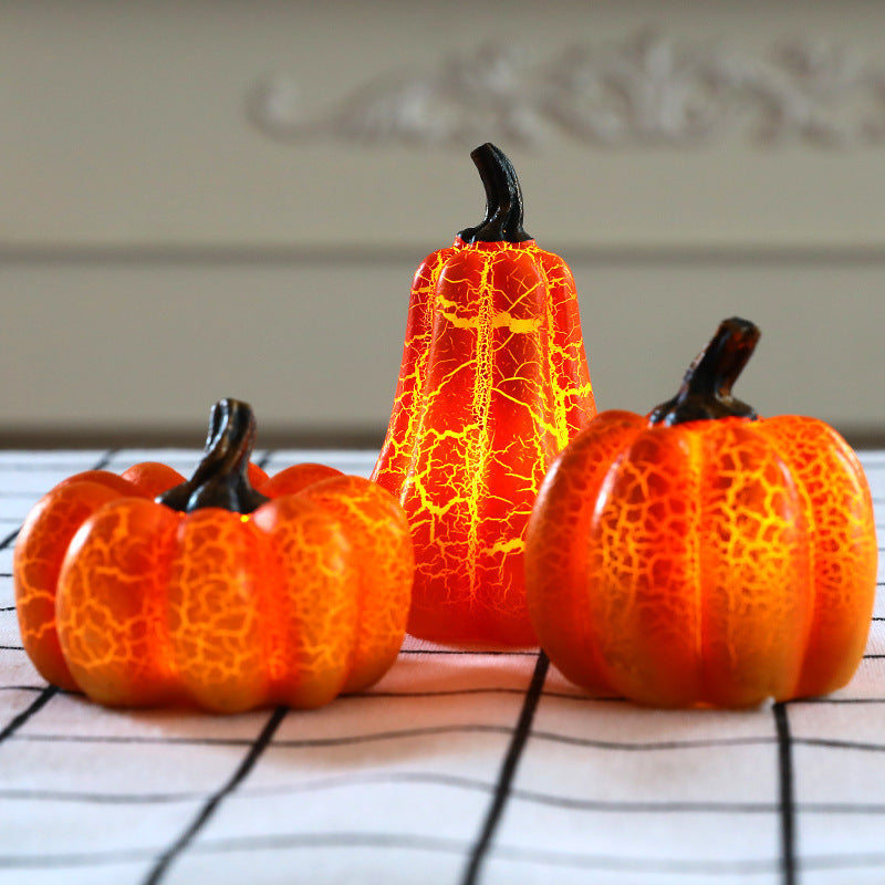 LED Halloween Pumpkin Lantern Realistic Resin Candle Lamp Decor
