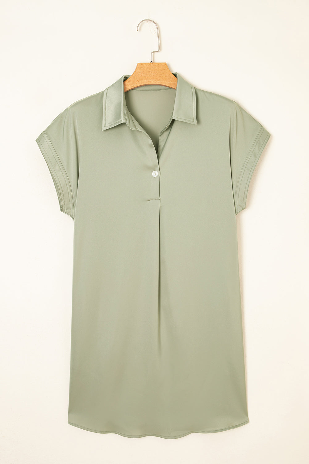 Laurel Green Buttoned Collar Shift Mini Dress