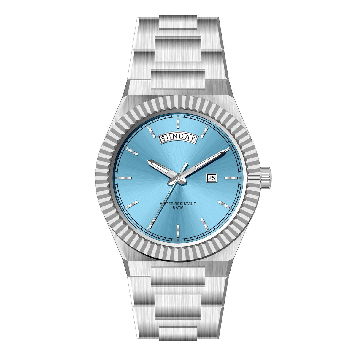 Business Gentleman's Log-Type Quartz Waterproof Steel Strap