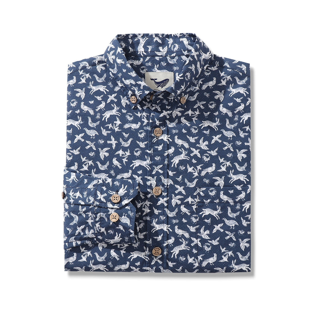 Men's Island Daydream Cotton Long Sleeve Hawaiian Aloha Shirt