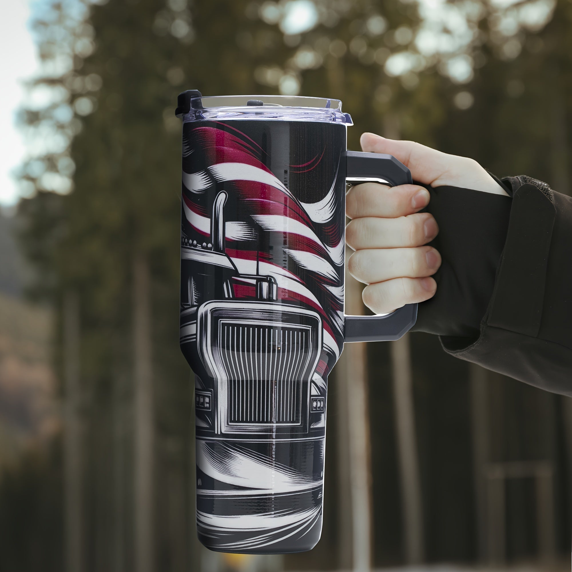 40oz Patriotic Stainless Steel Tumbler with Handle