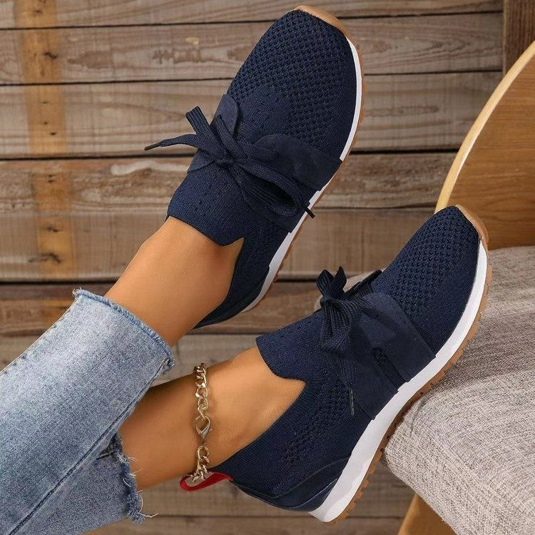 Women’s Lightweight Lace‑Up Mesh Walking Flats Breathable Shoes - Image 3