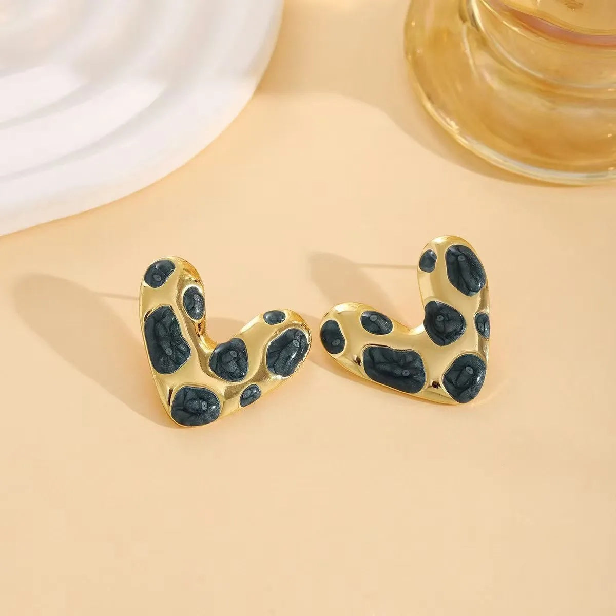 Minimalist Stainless Steel Oil-Dripping Earrings for Women
