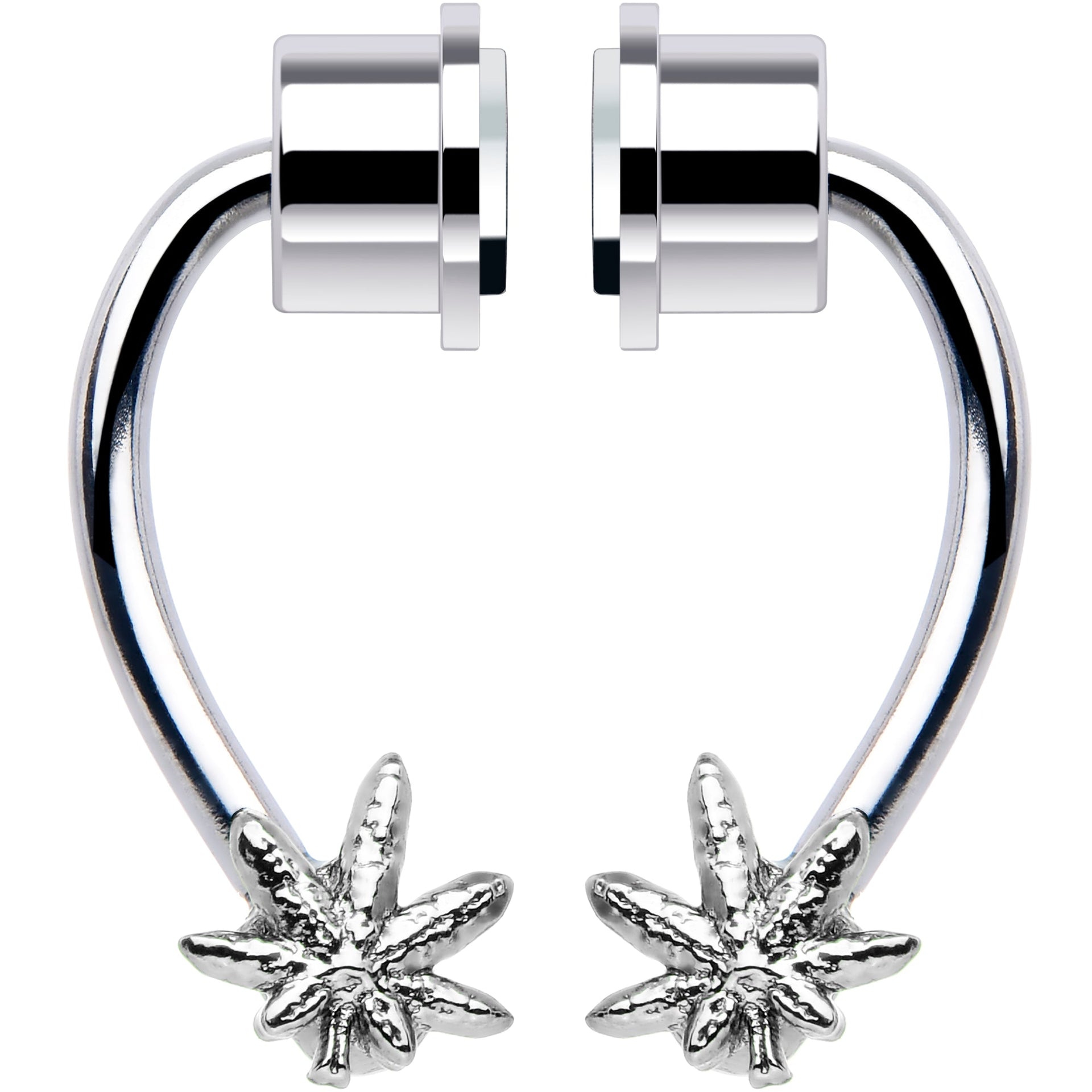 Pot Leaf Magnetic Septum Ring Horseshoe Non-Pierced Fake Nose Ring