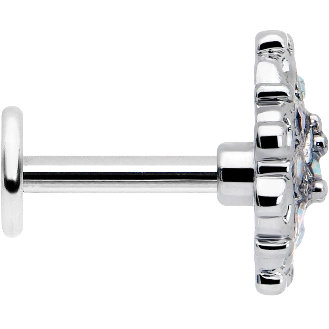 16G 1/4 Aurora Gem Retro Sunburst Cartilage Labret