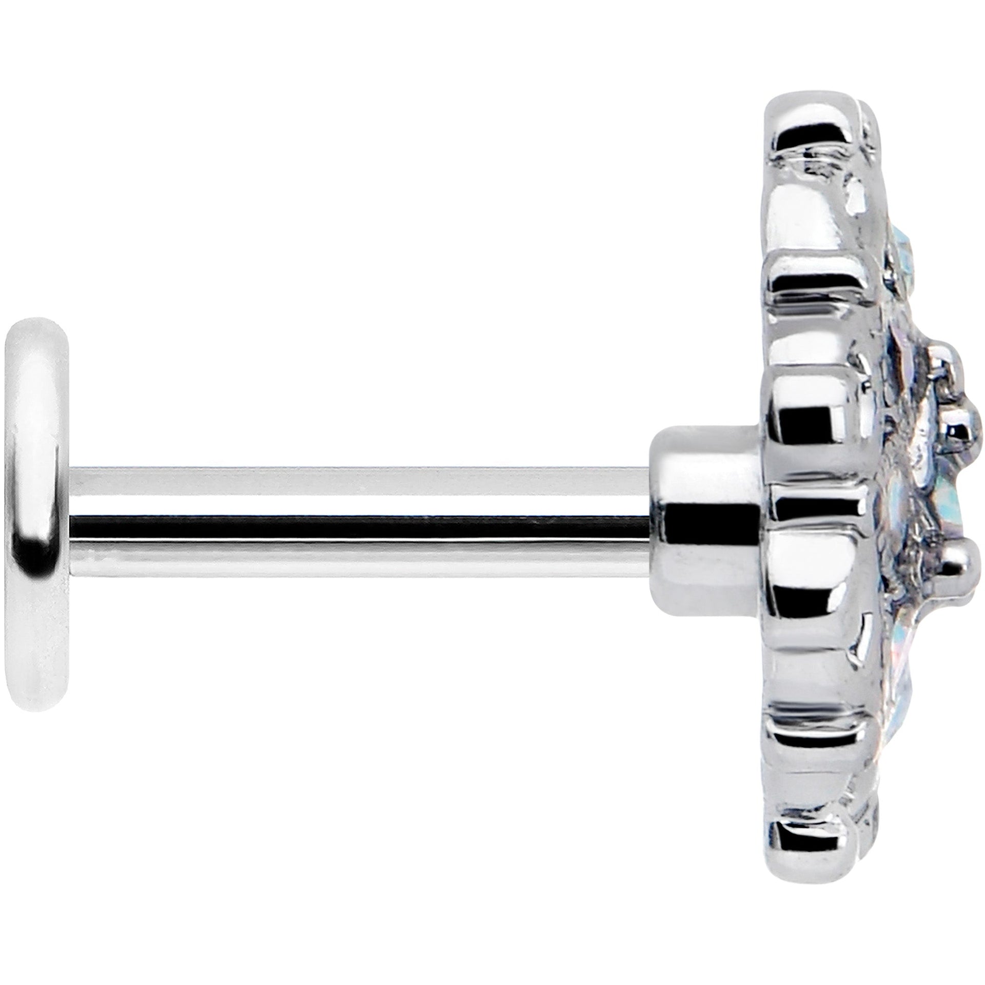 16G 1/4 Aurora Gem Retro Sunburst Cartilage Labret