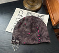 Retro Suede Velvet Flat-Top Winter Cap