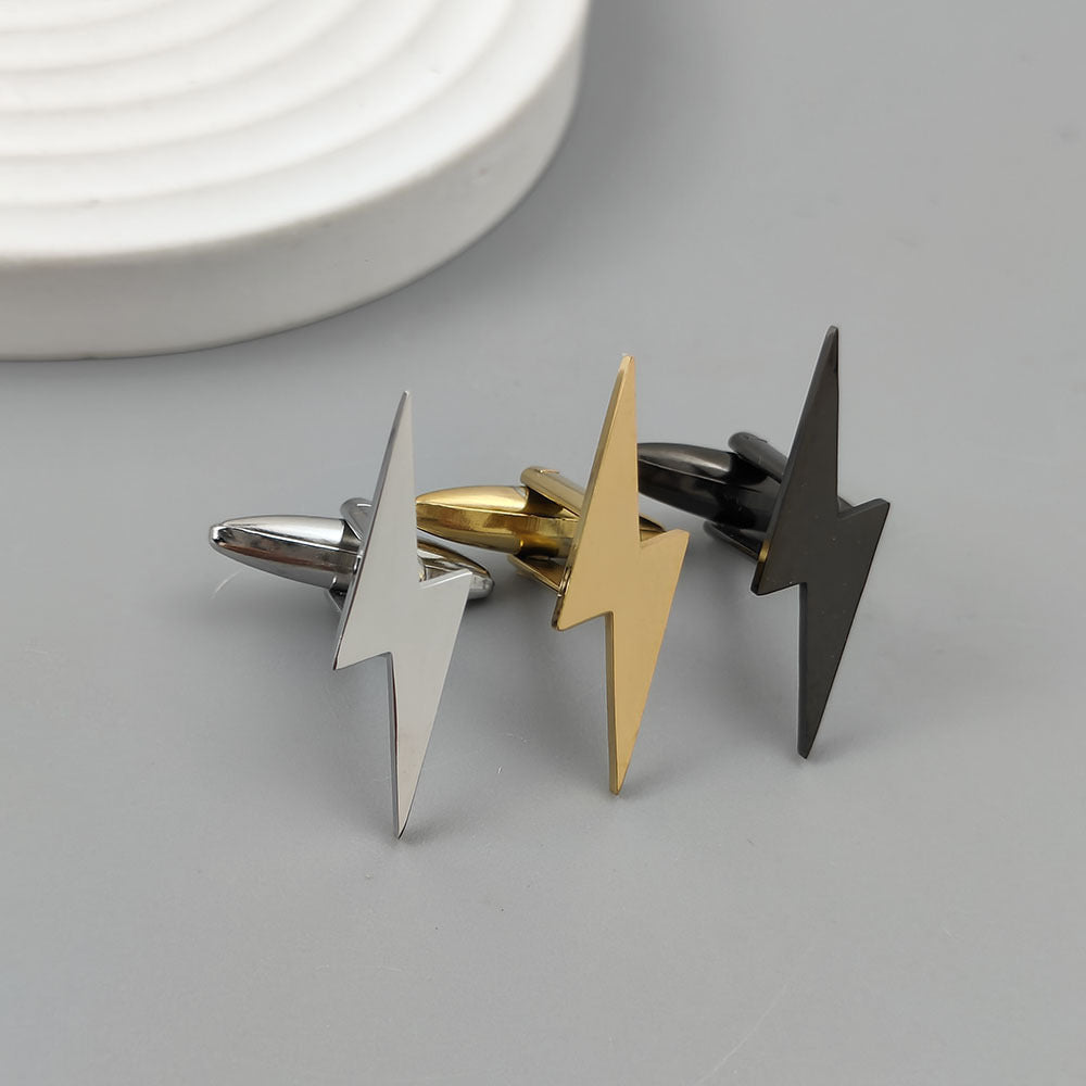 Flat-cut Lightning-shaped Brooch