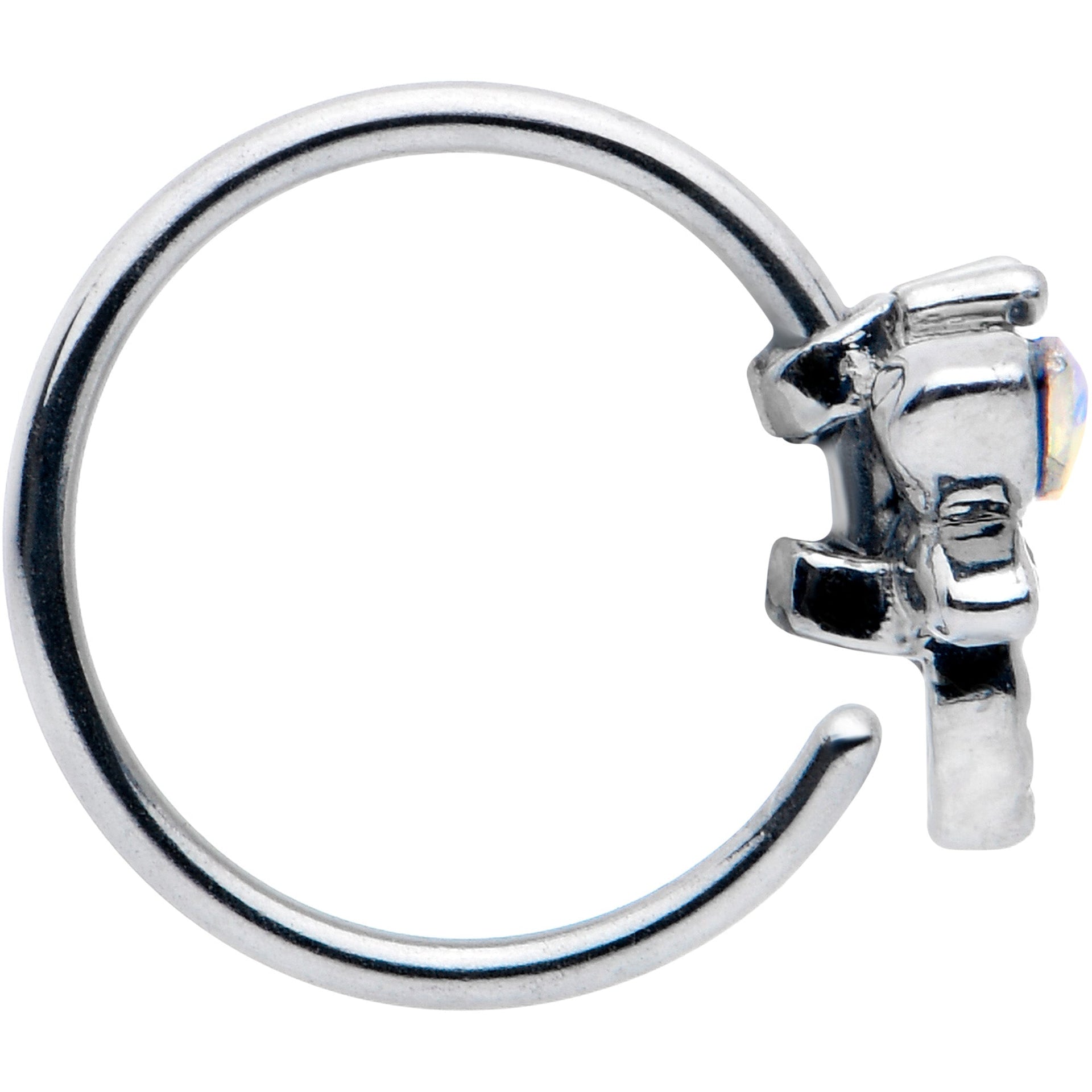 20G 5/16 Aurora CZ Gem Understated Dragonfly Nose Hoop