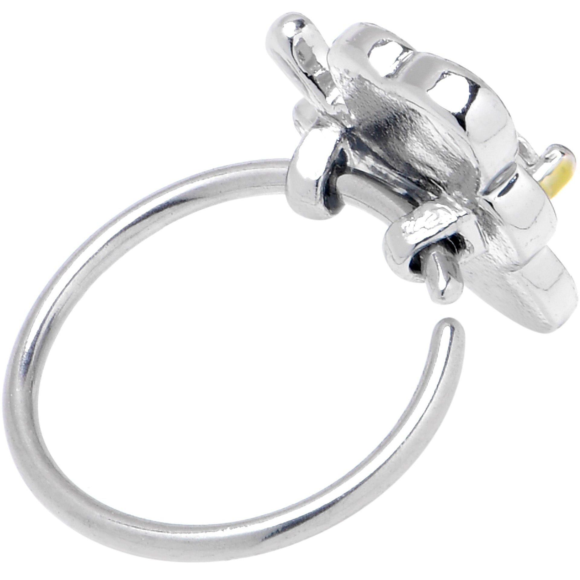 20G 5/16 Clear CZ Gem Butterfly Love Bug Nose Hoop