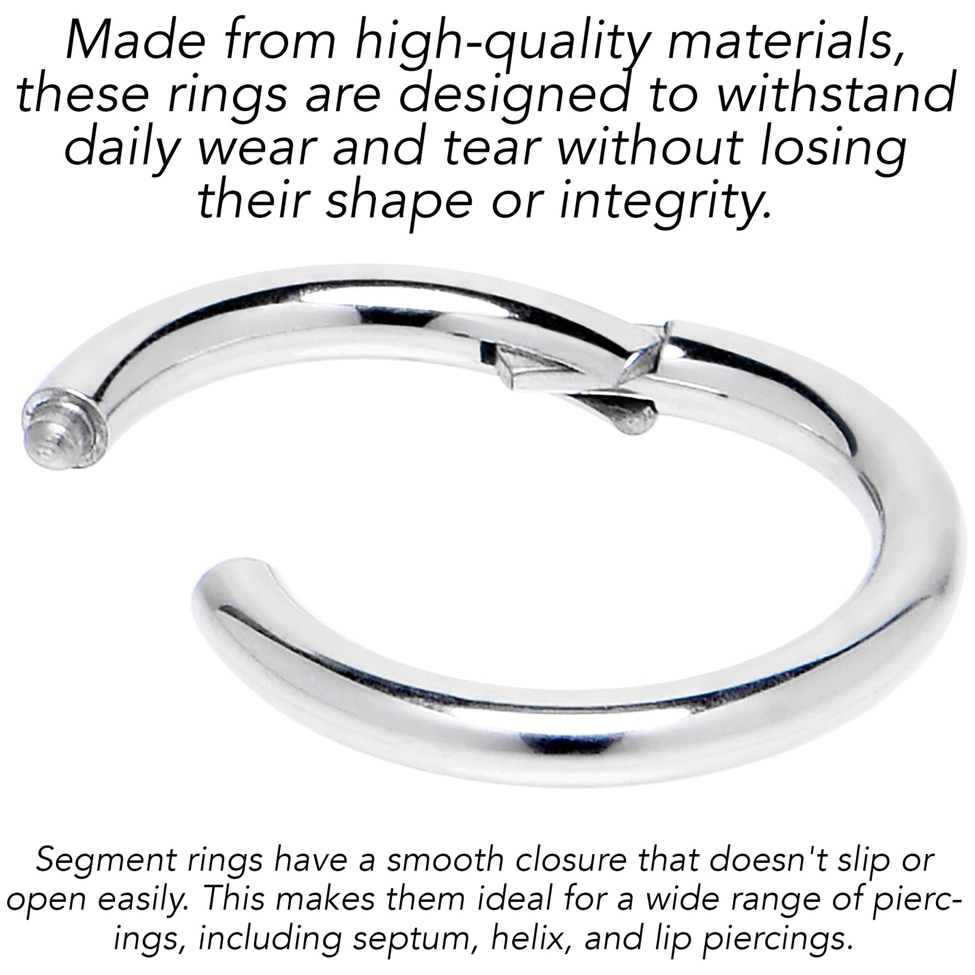 8G 9/16 316L Surgical Steel Precision Hinged Segment Hoop