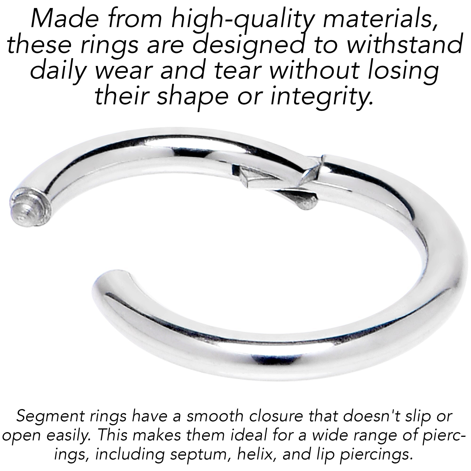 6G 9/16 316L Surgical Steel Precision Hinged Segment Hoop