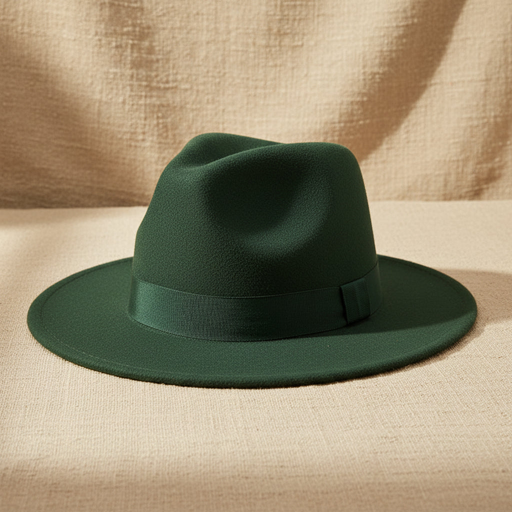 Wide Brim Bell Crown Felt Hat – Unisex Minimalist Sun Hat