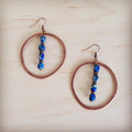 Western Copper Hoop Earrings w/ Denim Regalite 100c