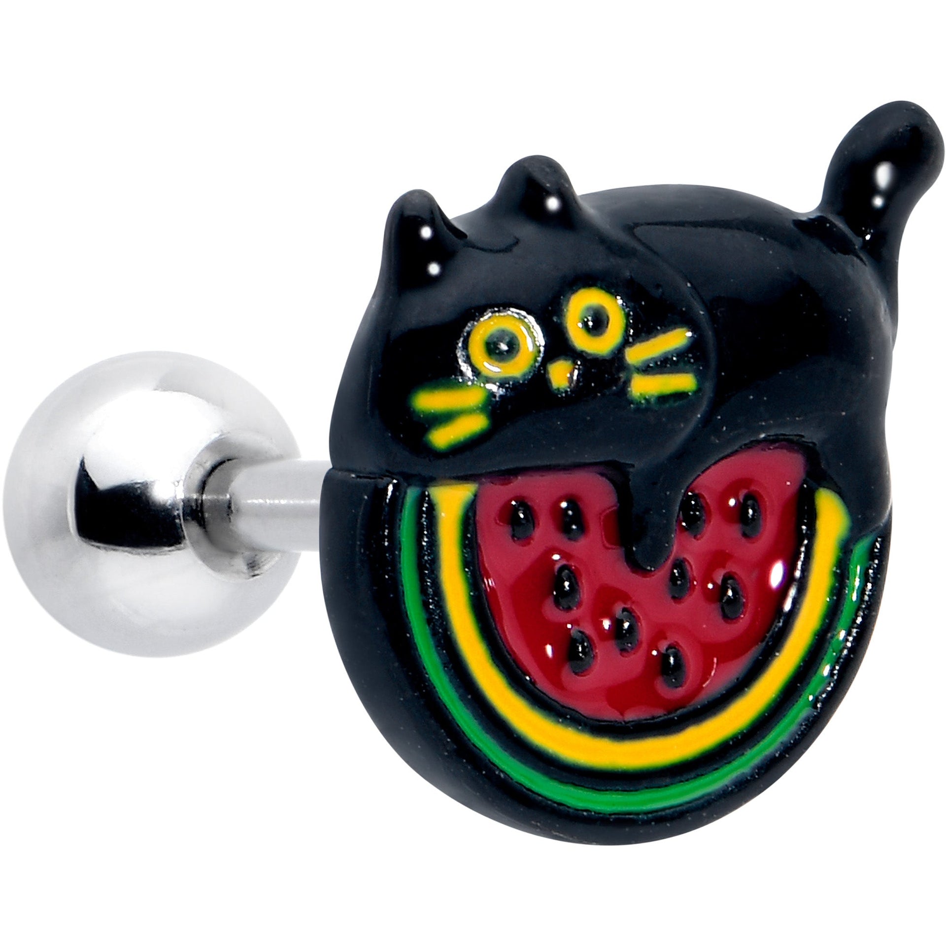 16G 1/4 Watermelon Cat Love Cartilage Tragus Earring