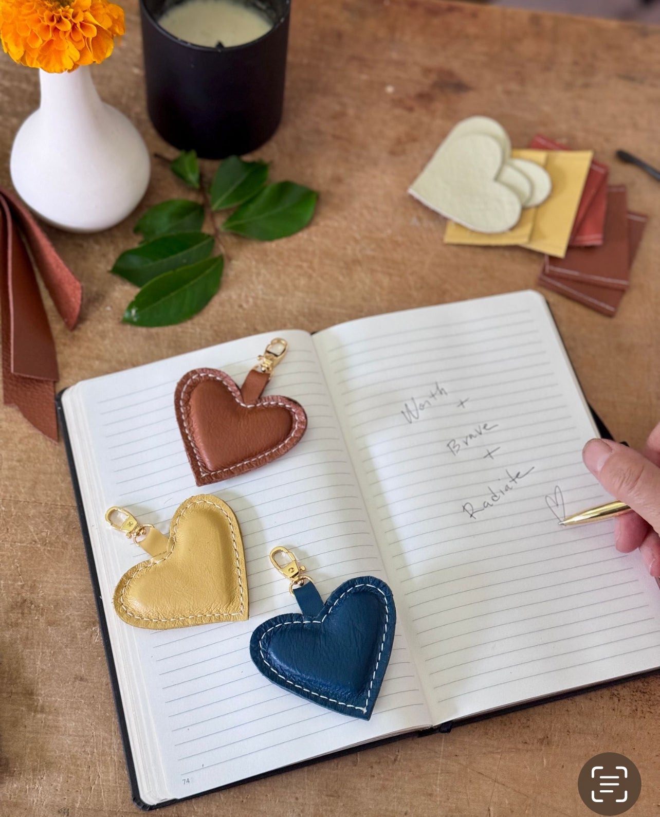 Leather Heart Charm